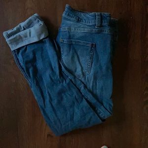 Ripped and cuffed jeans